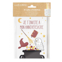 8 Cartes d'invitation Sorcier