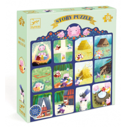 Puzzle d'histoires Les Trois Petits Cochons 35 pcs